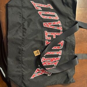 Black Tote Bag with Red Accents